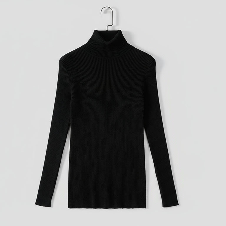 Pull Col Roulé Côtelé | Élégance douce & chaleur naturelle