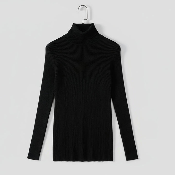 Pull Col Roulé Côtelé | Élégance douce & chaleur naturelle