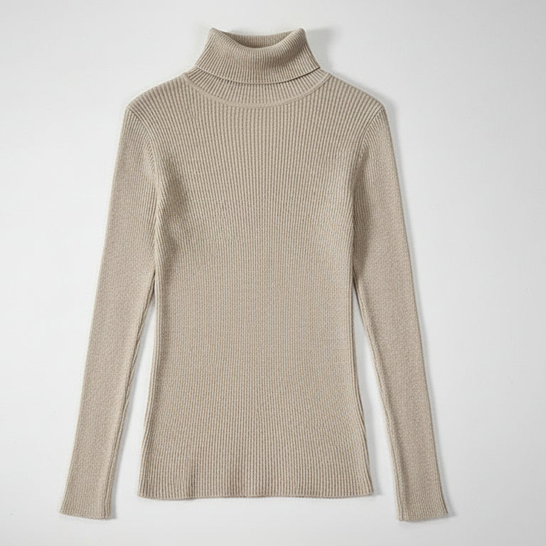 Pull Col Roulé Côtelé | Élégance douce & chaleur naturelle
