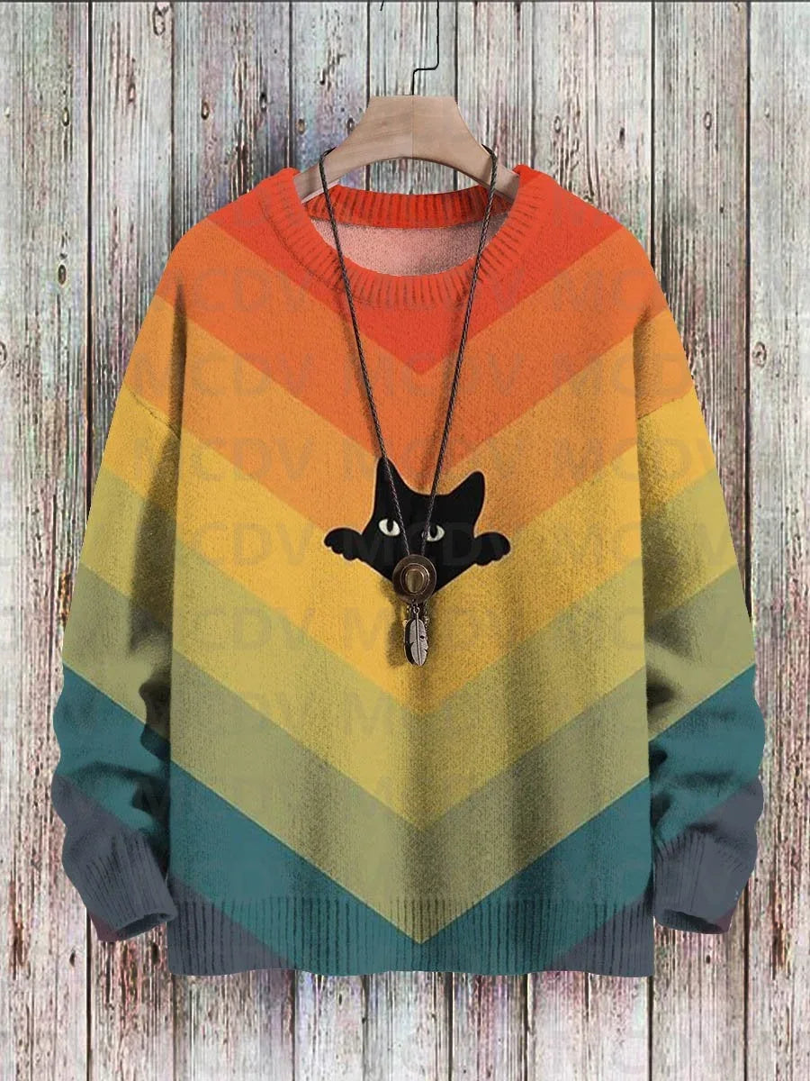 Pull Vintage Chat Adorable