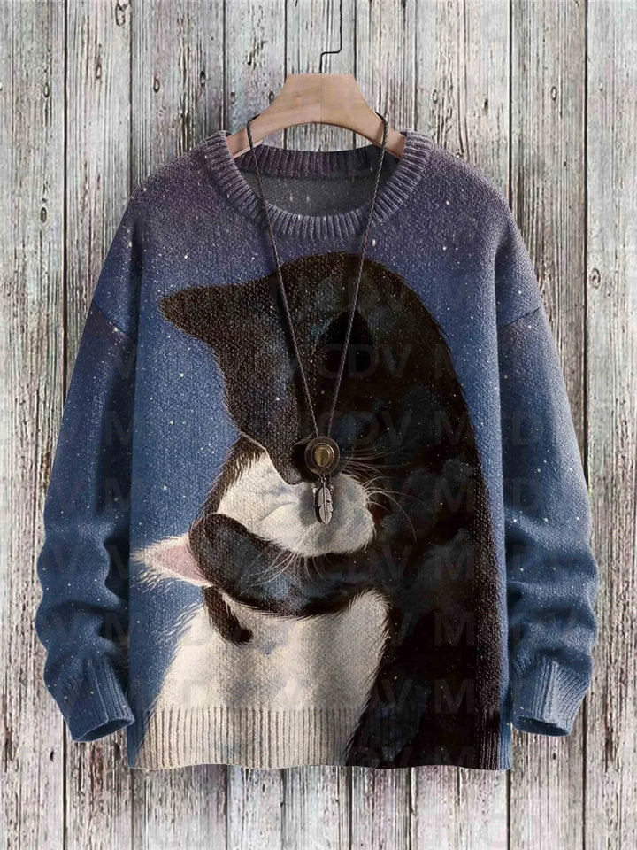 Pull Vintage Chat Adorable