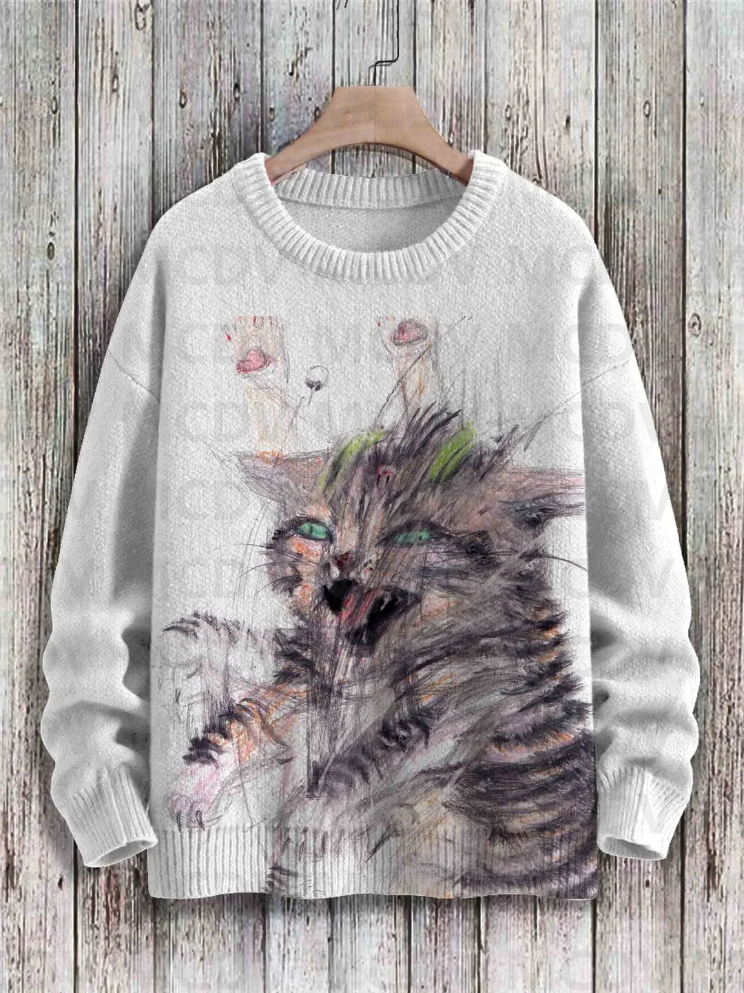 Pull Vintage Chat Adorable
