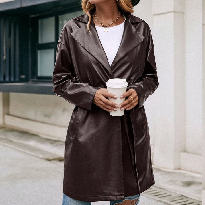 Manteau Élégance Cuir Léger